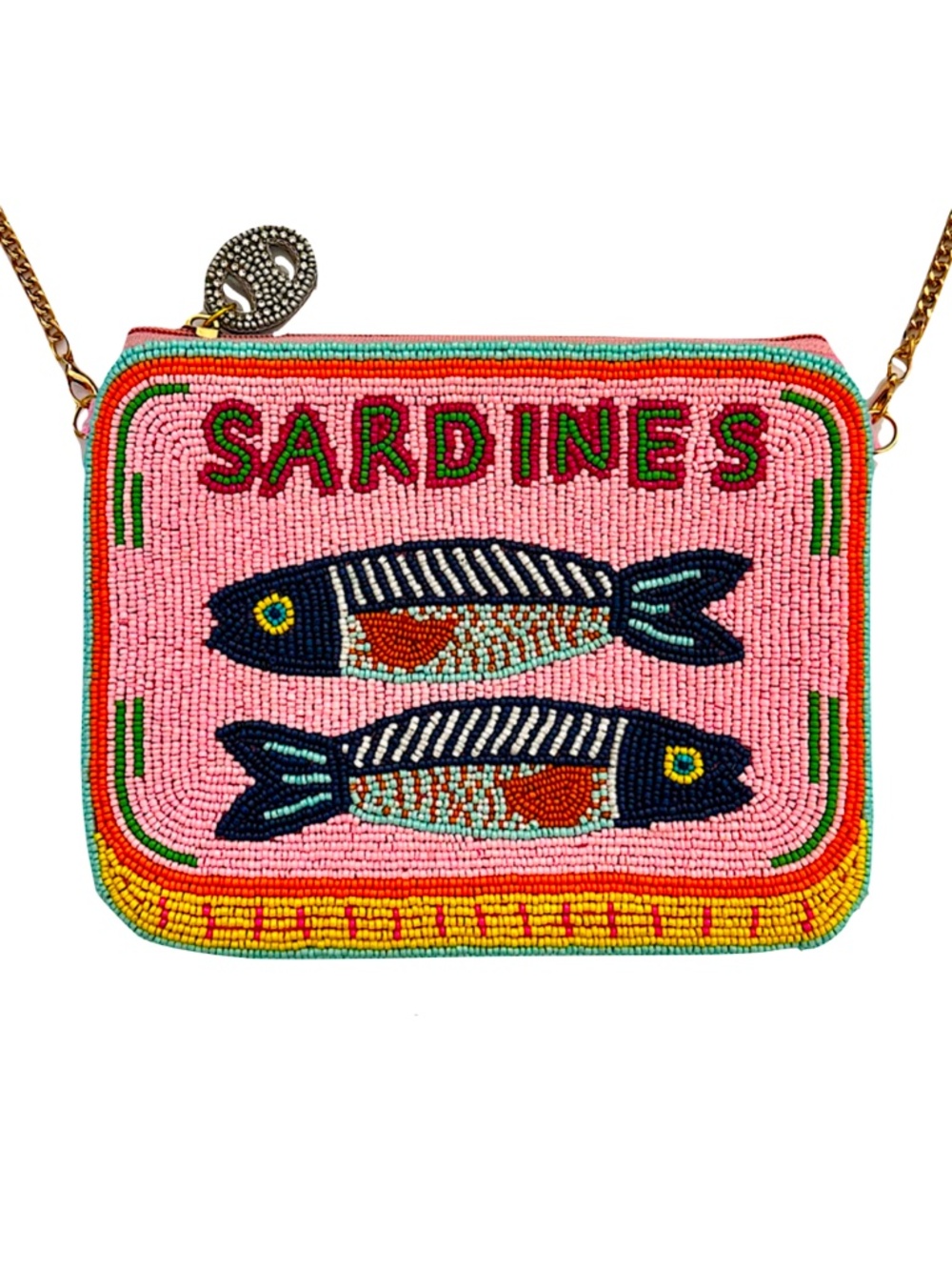 Lily Posh Sardines in Tin Can Crossbody Mini Clutch Bag, Sardine Fish Sea Life